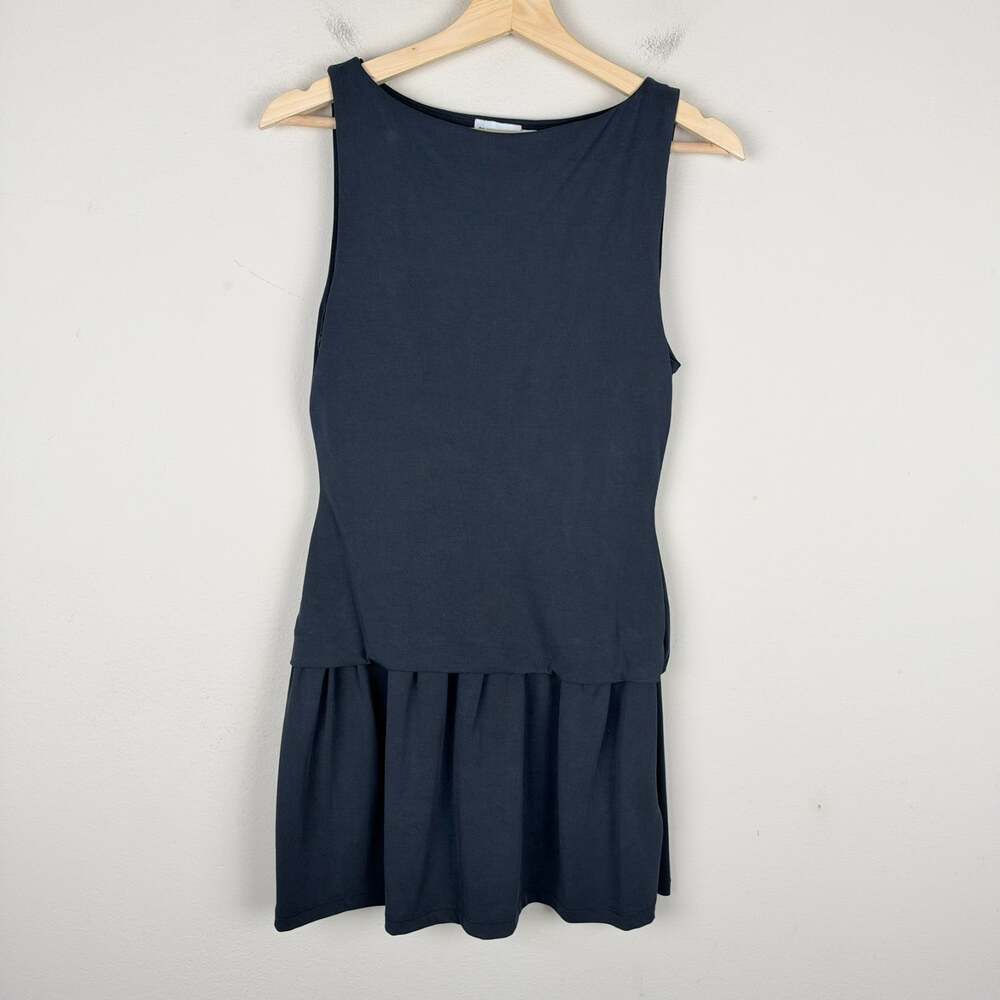 Claire Rose x NA-KD Drop Waist Jersey black Sleeveless Mini Dress Womens M